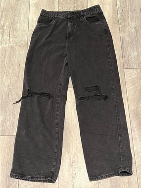 refuge Black High-Rise Wide Leg Jeans